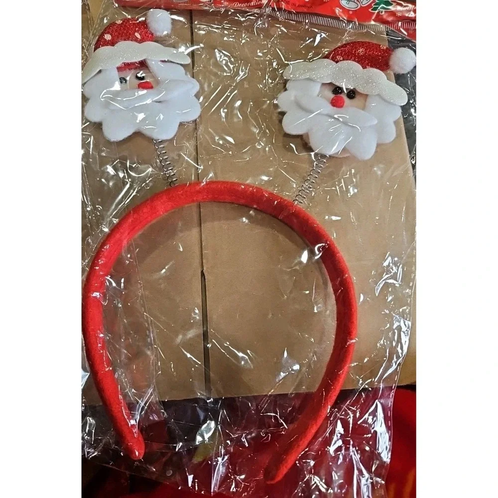 CHRISTMAS Set Of 2 ‎ Xmas Santa Hair Bands Kids Adults Headbands Novelty Fun(C)